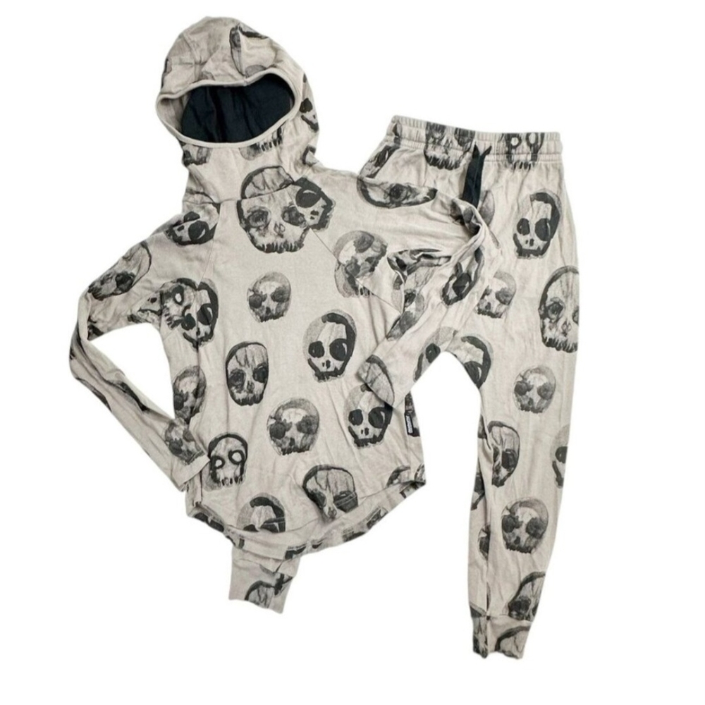 Nununu Black and Gray Skull Hoodie And Jogger Set With Ninja Face Cover